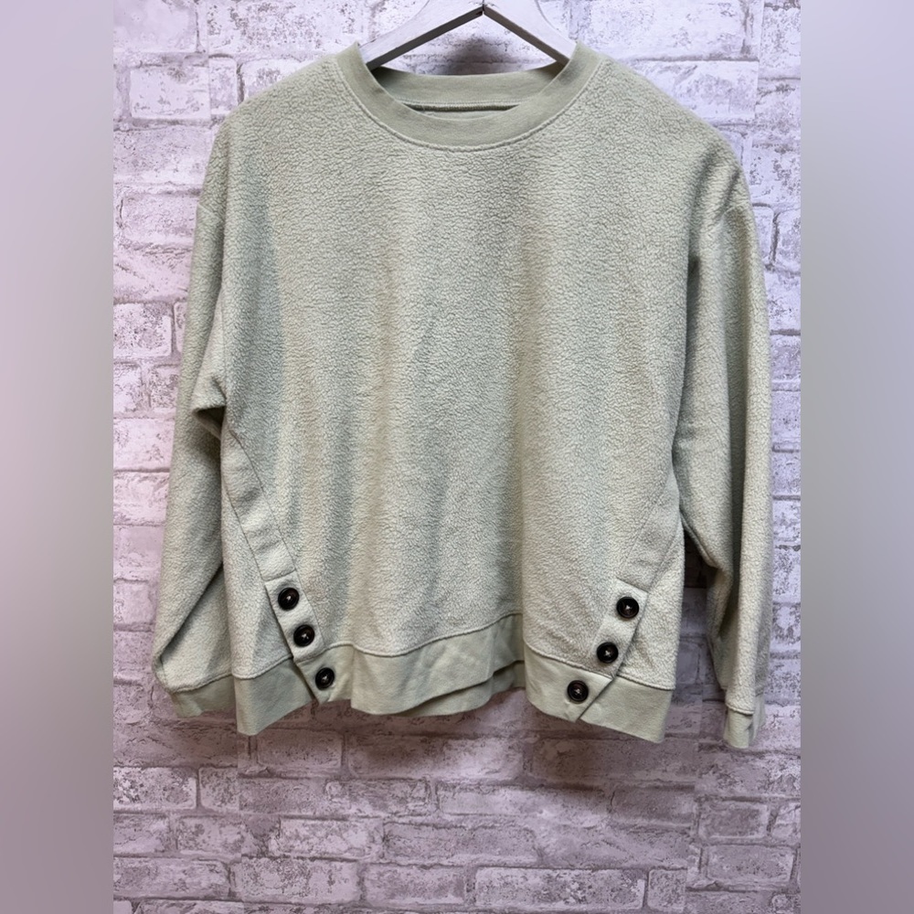 Resourced Brushed Side Button Relaxed Sweatshirt … - image 2